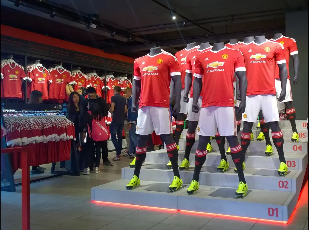 Manchester United jerseys in shop