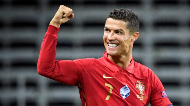 Cristiano Ronaldo celebrating a goal