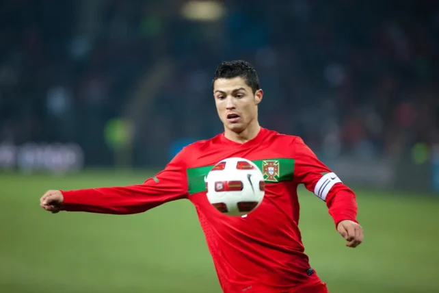 Cristiano Ronaldo kicking football
