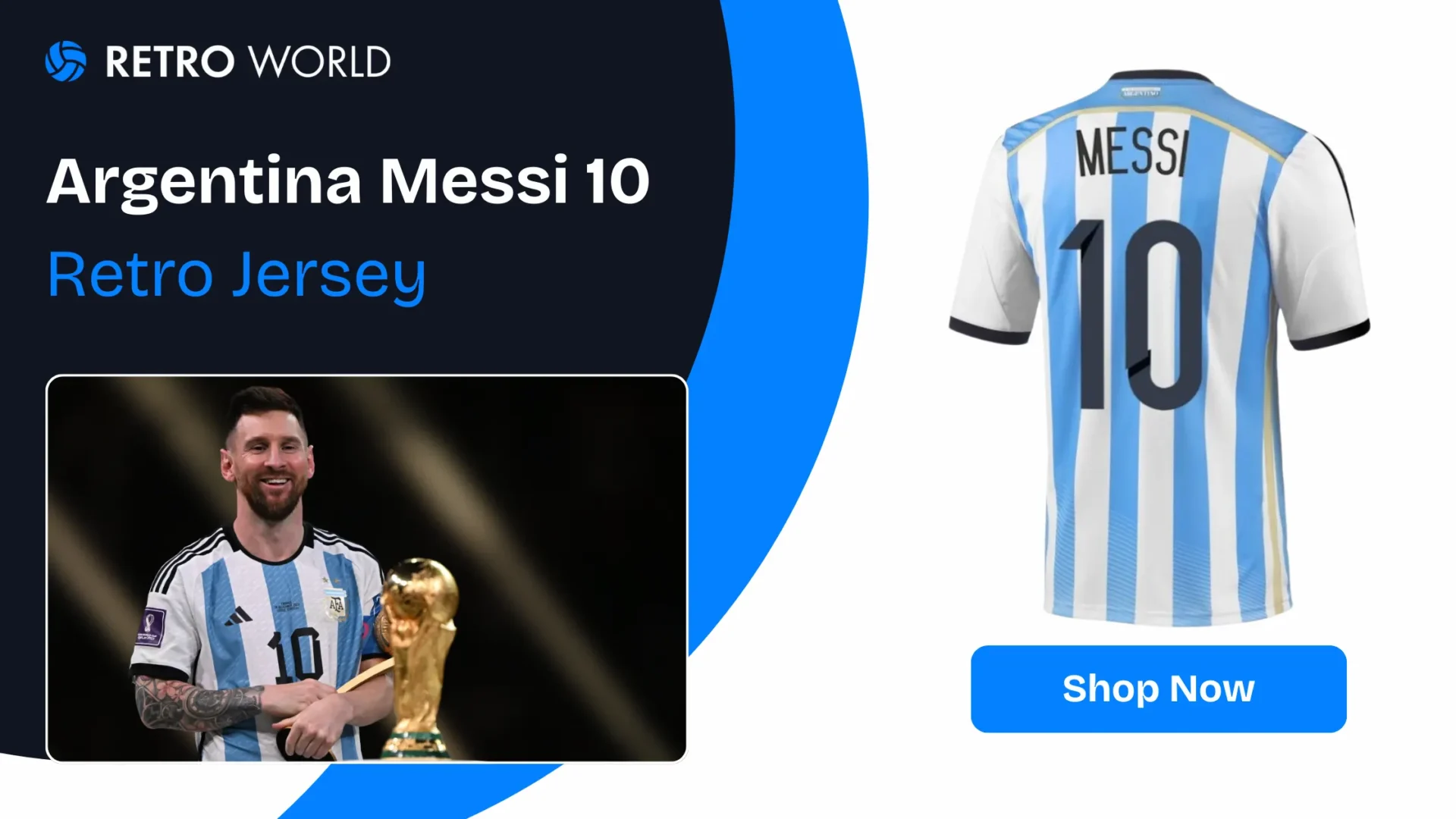 Argentina Messi 10 retro jersey