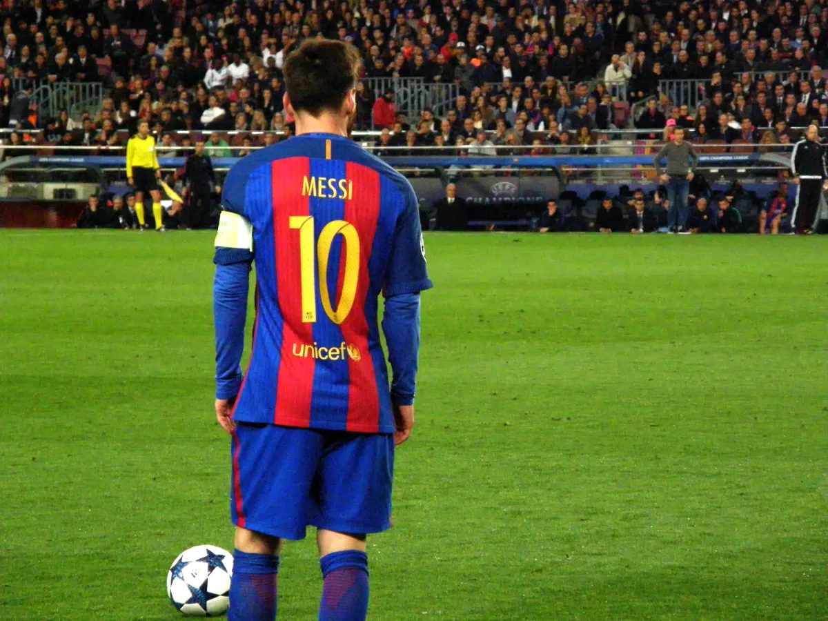 Messi wearing Barcelona jersey
