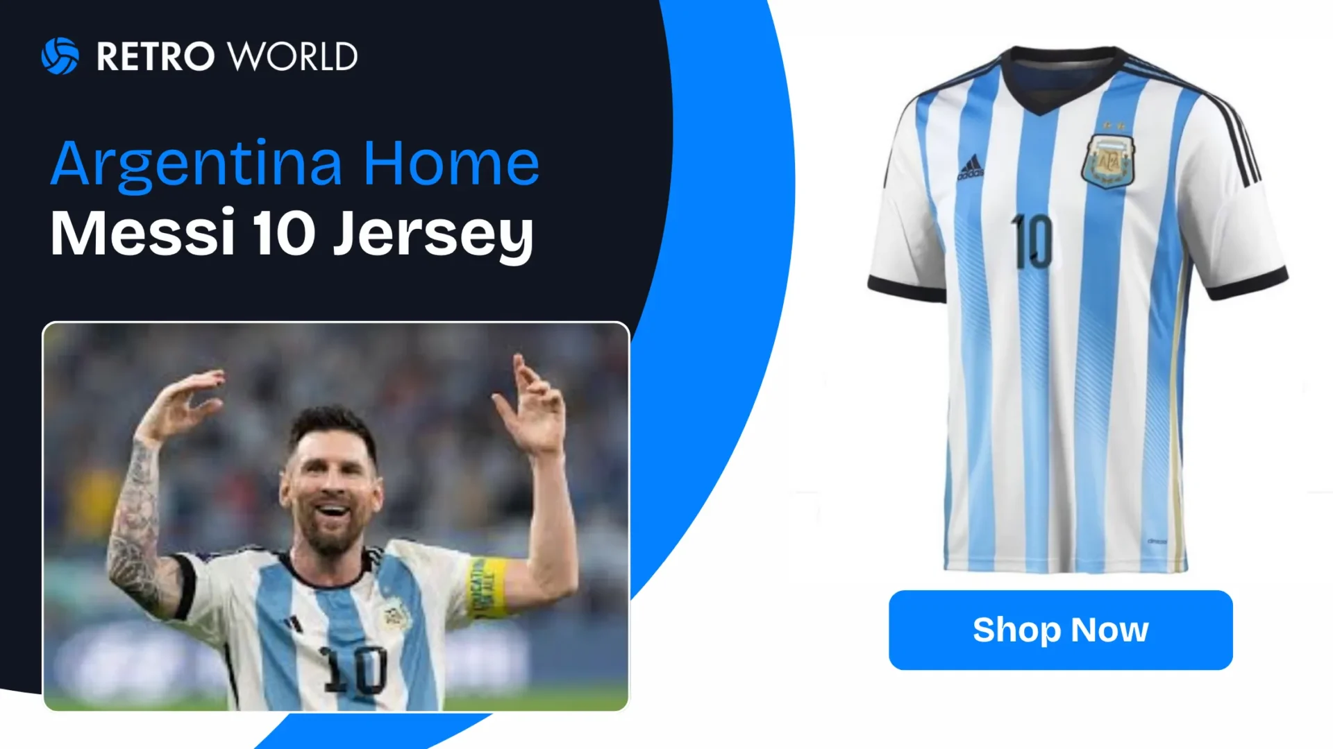 Argentina home Messi 10 jersey