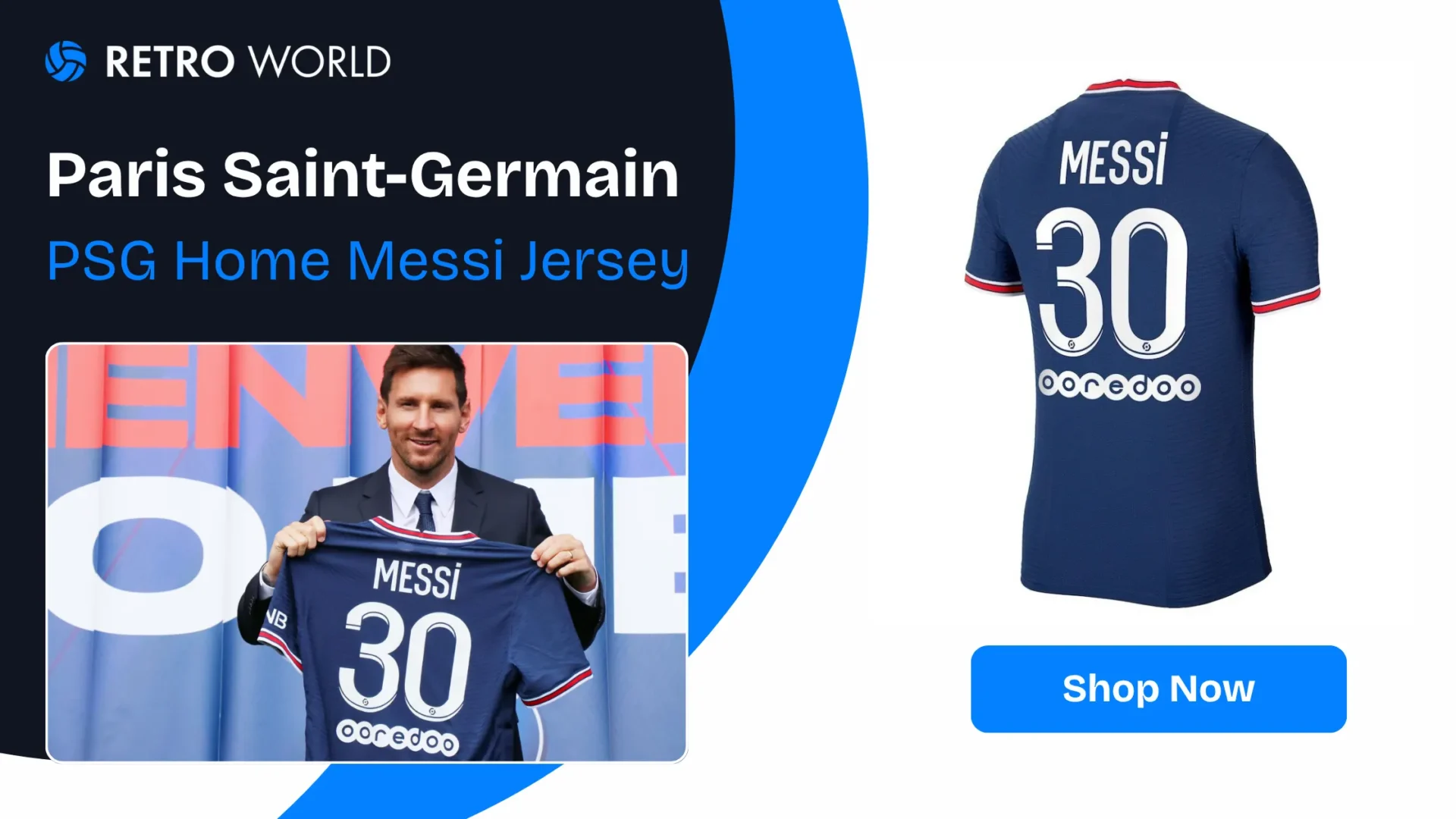 Paris Saint-Germain PSG Home Messi jersey