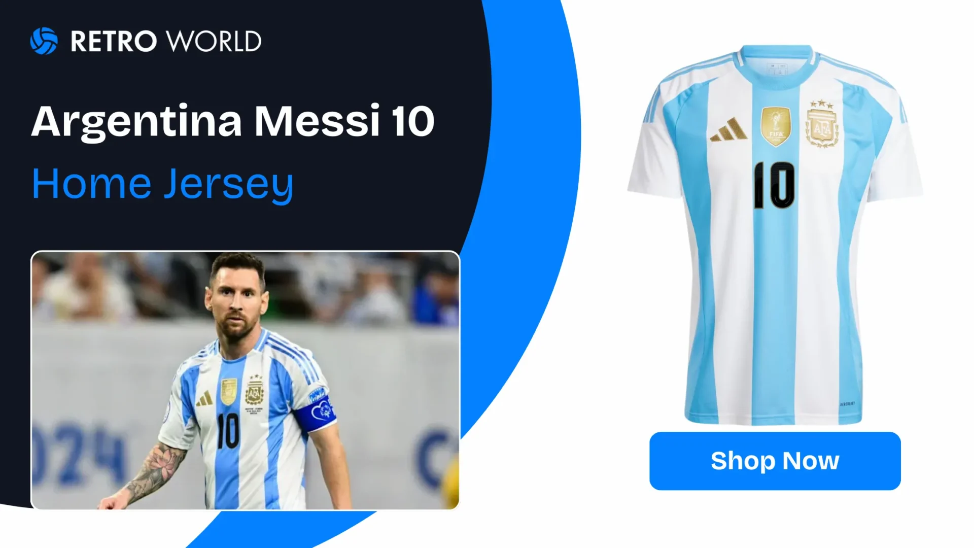 Argentina Messi 10 home jersey