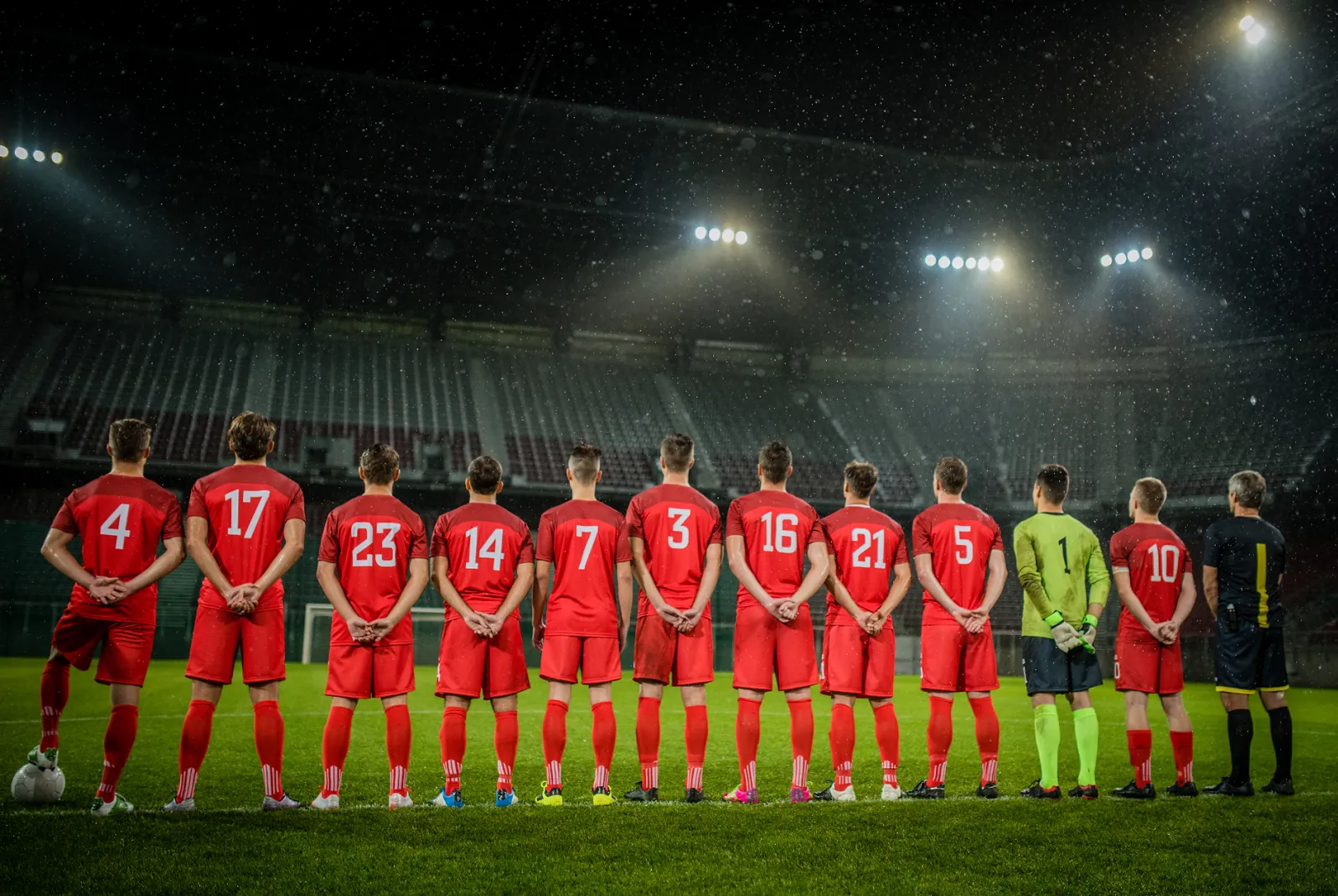football team from behind